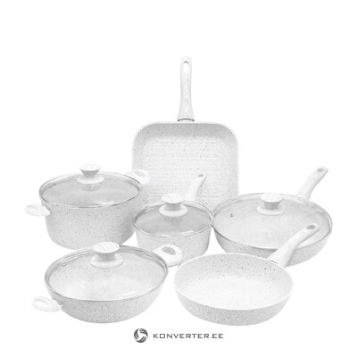 Pots and pans set 10-piece stonewhite (bisetti) intact