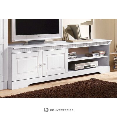 White wide solid wood TV cabinet (cubrix)