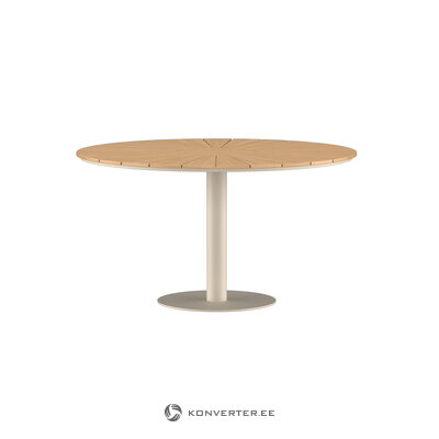 Vaalea tiikkinen ruokapöytä (Croft) Ø120 cm