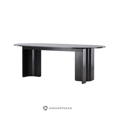Black Oval Dining Table (Tyresö) 100x220
