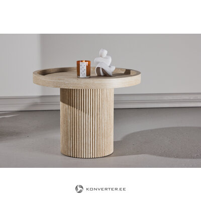 Beige side table (slatted) ⌀60