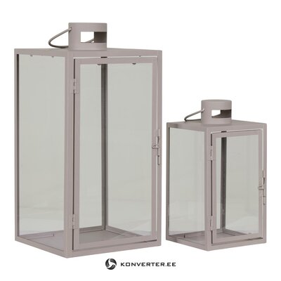 Glass lantern set corfu (house nordic) 2pcs with cosmetic defect