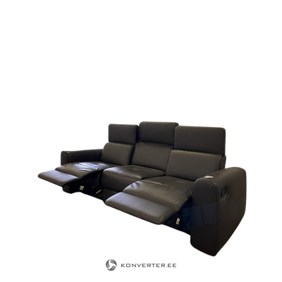 Коричневый кожаный диван 3-местный с функцией релаксации sendrano целый