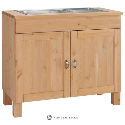 Light brown solid wood washbasin cabinet (oslo)