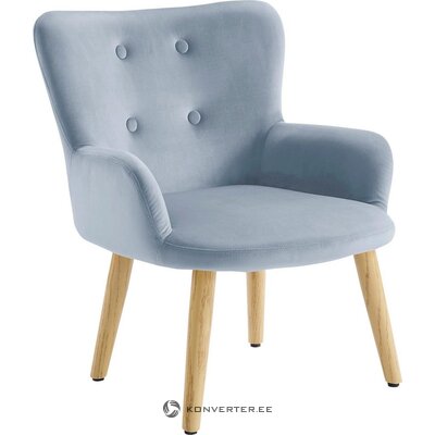 Light blue velor armchair (levent mini)