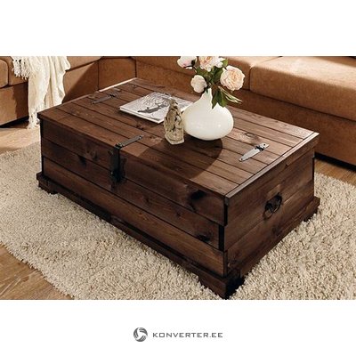 Dark brown solid wood coffee table / coffin