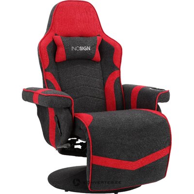 Black-and-red gaming chair, healthy as a lily