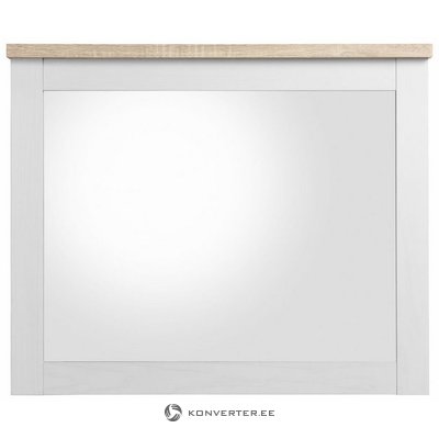 White-brown high gloss wall mirror
