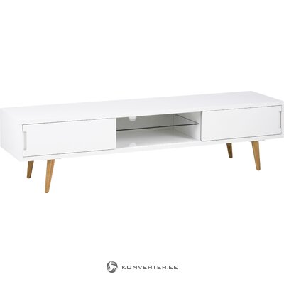 White TV stand with cassie (actona) beauty flaw