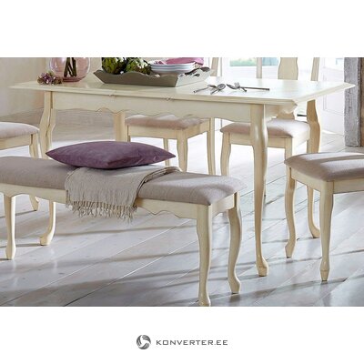Домашний обеденный стол Queen из натурального белого цвета с функцией увеличения