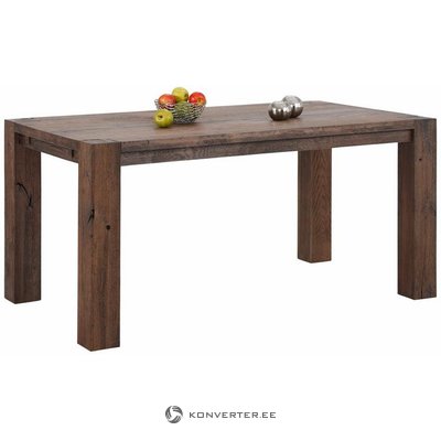 Tamsiai rudas ąžuolo pietų stalas (160 cm pločio) (sveikas, dėžutėje)