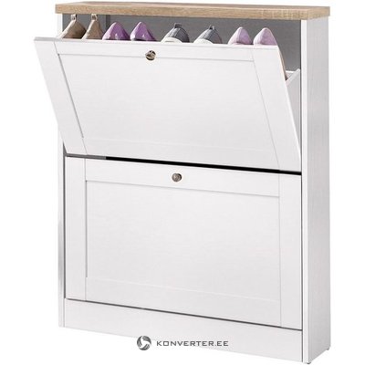 Small white shoe cabinet with 2 doors