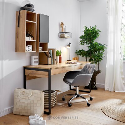 Gray velvet office chair (perry)