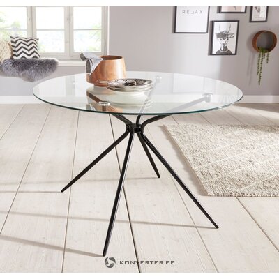 Modern glass dining table with black frame (silvi)