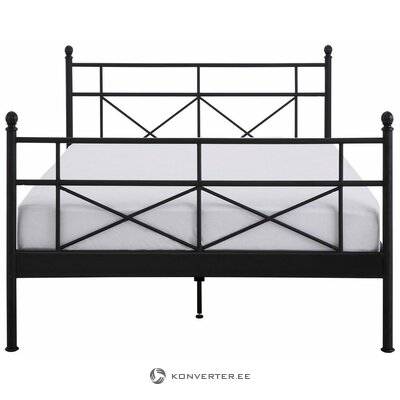 Erikoistarjous! musta metallinen sänky (90 x 200) + korkealaatuinen patja (90 x 200)