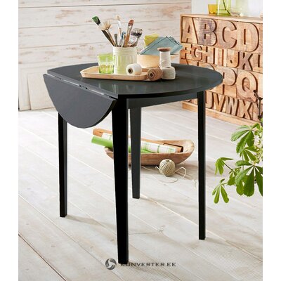 Black round expandable dining table