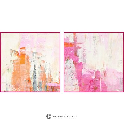 Akrilinių paveikslų rinkinys su rėmeliais „New Age Pink“, 2 vnt. (Malerifabrikken), 40x40