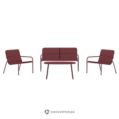 Red Garden Furniture Set (Fourni)