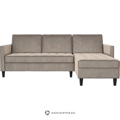Cappucino color velvet corner sofa bed presley whole