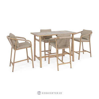 Baaripöytä ja tuolit 4 kpl (Kalimera)