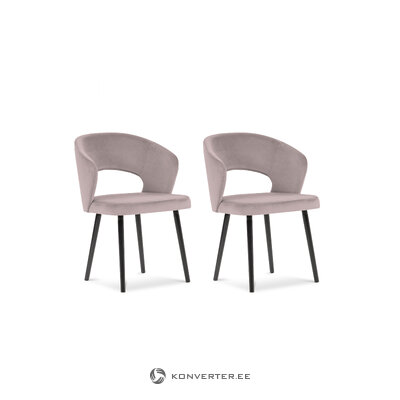 Set of 2 chairs (eliana) bsl concept lavender, velvet, black beech
