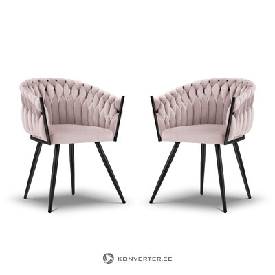 Set of 2 velvet chairs (shirley) bsl concept lavender, velvet, black metal
