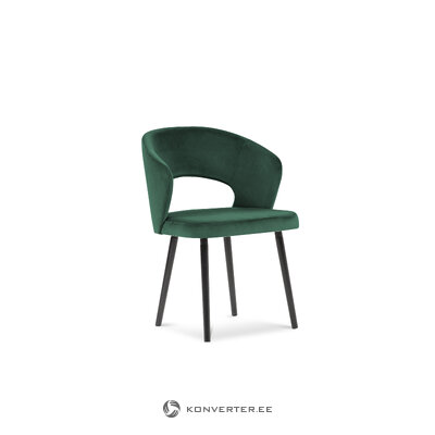 Krēsls (eliana) bsl konceptu pudele zaļa, samta, melna dižskābarža koka