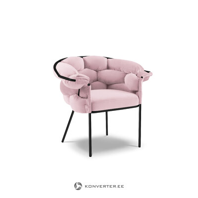 Aksominė kėdė (kaylee) bsl koncepcinė levandų spalvos, aksominė, juodo metalo rėmas
