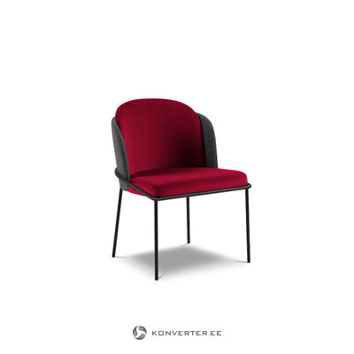 Krēsls (emma) bsl koncepts melns un sarkans, strukturēts audums, melns metāls