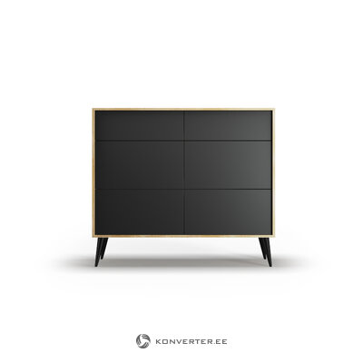 Chest of drawers (adel) bsl concept black and American oak, mdf, 90x40x120