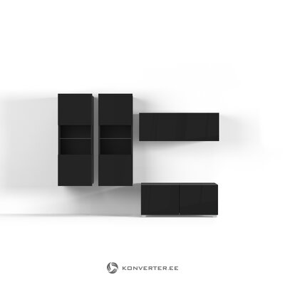 Set of wall cabinets (gizem) bsl concept black, mdf