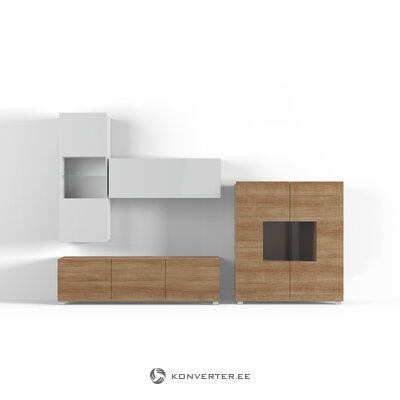Set of wall cabinets (gizem) bsl concept brown and white, mdf