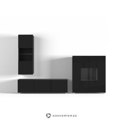 Set of wall cabinets (gizem) bsl concept black, mdf