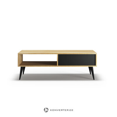 Coffee table (adel) bsl concept black and light brown, mdf, black metal