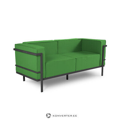Садовый диван (cannes) спокойная зелень зеленого цвета, структурная ткань, антрацит