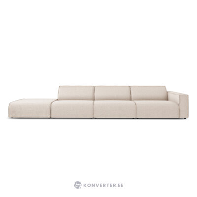 Modular sofa sofa &#39;maui&#39; beige, structured fabric, black plastic, left