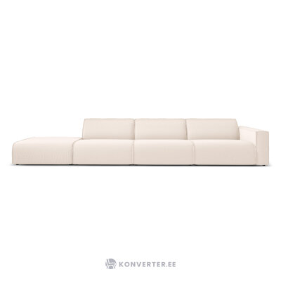 Модульный диван диван &#39;maui&#39; светло-бежевый, структурная ткань, черный пластик, левый