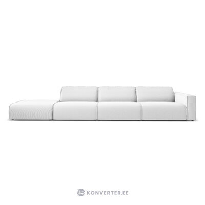 Modular sofa sofa &#39;maui&#39; light grey, structured fabric, black plastic, left