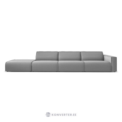 Modular sofa sofa &#39;maui&#39;, gray, structured fabric, black plastic, left