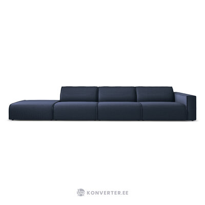 Modular sofa sofa &#39;maui&#39; dark blue, structured fabric, black plastic, left