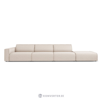 Modular sofa sofa &#39;maui&#39; beige, structured fabric, black plastic, better