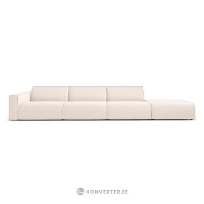 Modular sofa sofa &#39;maui&#39; light beige, structured fabric, black plastic, better