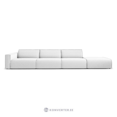 Modular sofa sofa &#39;maui&#39; light grey, structured fabric, black plastic, better