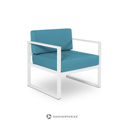 Кресло (nicea) спокойный жарден синий, структурная ткань, белый1