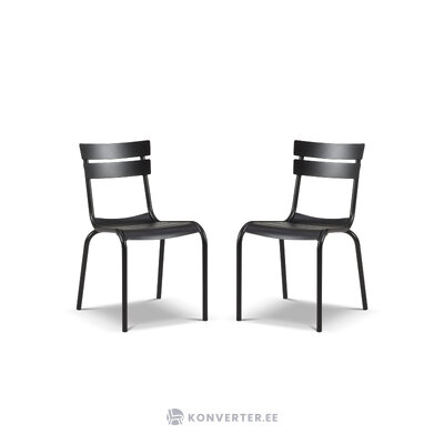 Kėdžių komplektas 2 vnt &#39;elba&#39; juodas, metalinis