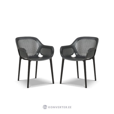 Set of 2 chairs &#39;evia&#39; dark grey, polypropylene