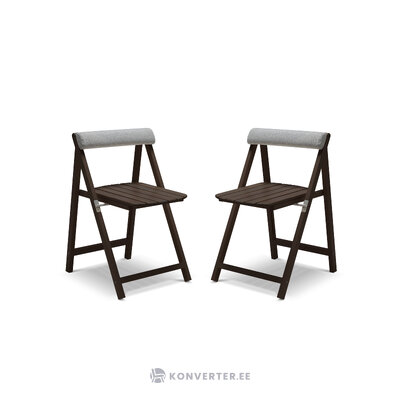 Outdoor chair set 2 pcs &#39;waikiki&#39; dark brown, ash wood