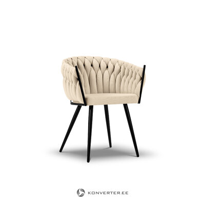 Садовый стул (simi) спокойный жардин бежевый, структурная ткань, черный металл