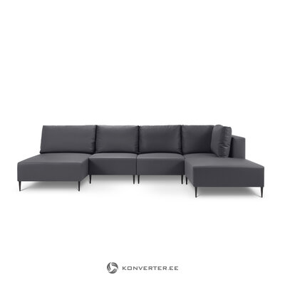 Outdoor sofa (fiji) calme jardin dark grey, vinyl, black metal, better