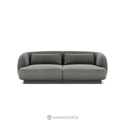Бархатный диван (изделие) светло-серый, бархат